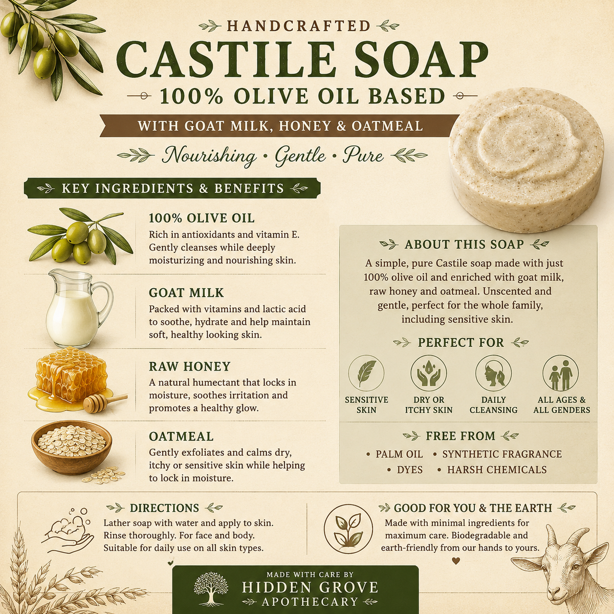 Goat Milk and Honey Castile Soap