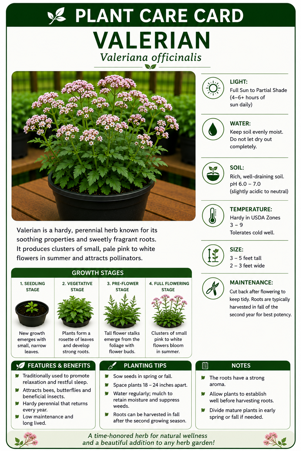 STARTER PLANT VALERIAN(Valeriana officinalis)