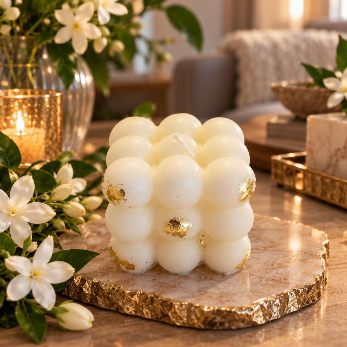 Jasmine Scented Bubbler Candle