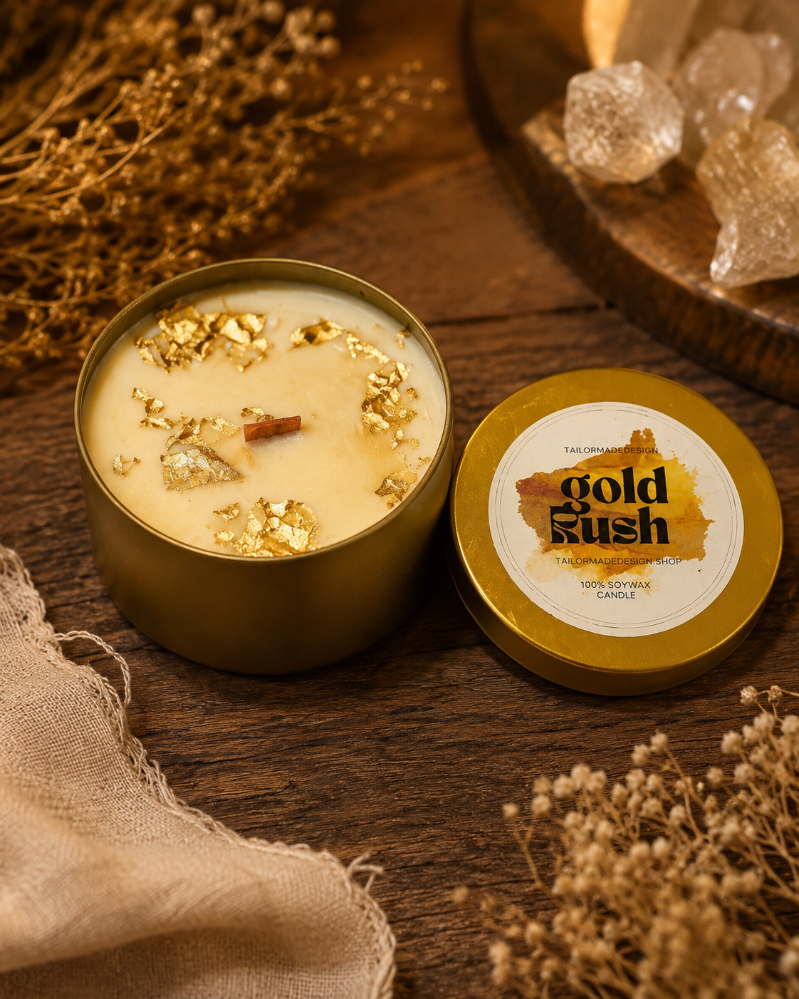 Gold Rush 100% Soy Wax Candle (16oz)