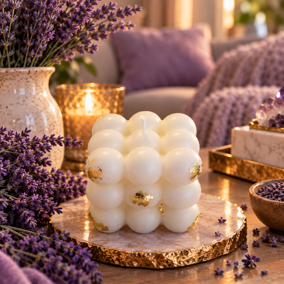 Lanender Bubble Candle