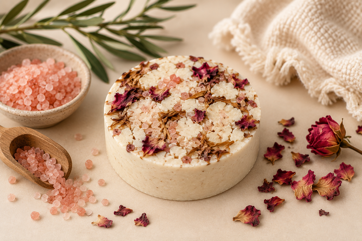 Rose Petal and Pink Himalayan Salt Soap Bar