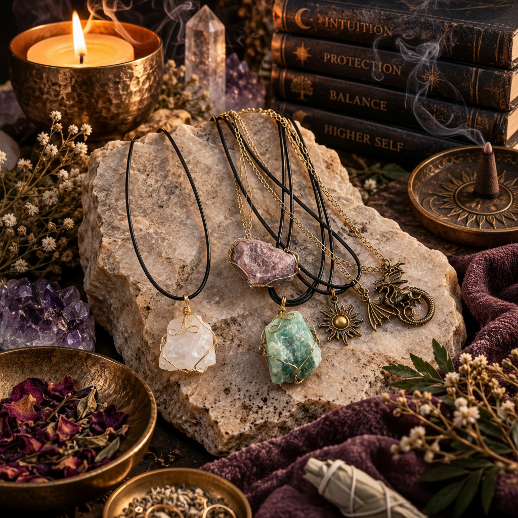 Crystal Pendant Necklaces — Occult Style